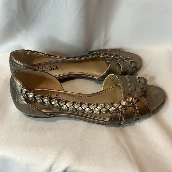 Life Stride Gold Flats with Intricate Woven Design - Picture 6 of 7